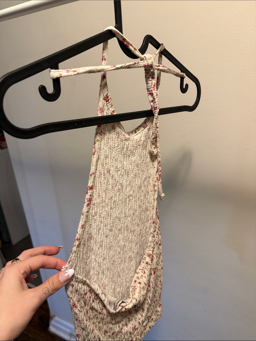 stradivarius Cream Knit Tank with Pink Speckle - Picture 2 of 4